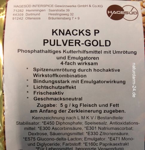 Knacks P Pulver Gold, Phosphathaltiges Kutterhilfsmittel mit Umrötung 1kg