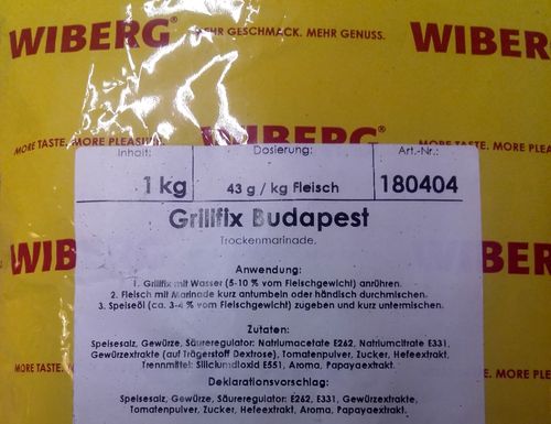 Wiberg Grillfix Budapest 1 kg, Gewürz, Gewürze, Grillgewürz