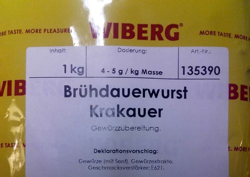 Wiberg Brühdauerwurst Krakauer 1kg, Gewürz, Gewürze