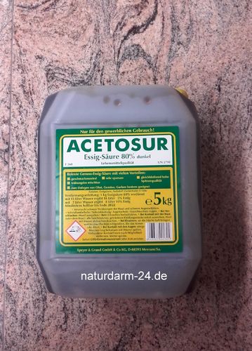 Acetosur Essig-Säure 80%, 5 kg Kanister, dunkel, Lebensmittelqualität