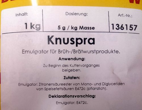 Wiberg Knuspra 1 kg, Emulgator