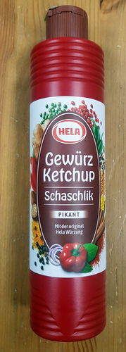 Hela Gewürz Ketchup Schaschlik pikant, 800ml Flasche
