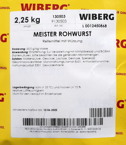 Wiberg Meister Rohwurst, 2,25kg Packung